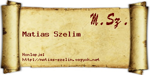 Matias Szelim névjegykártya